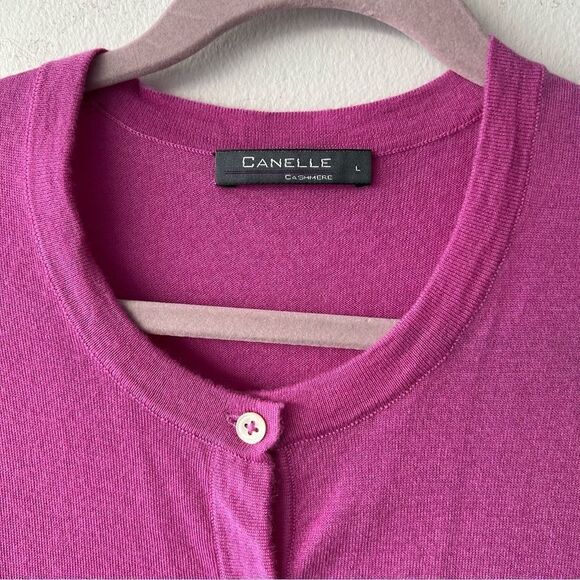 Canelle Cashmere Cardigan in magenta - Picture 2 of 8